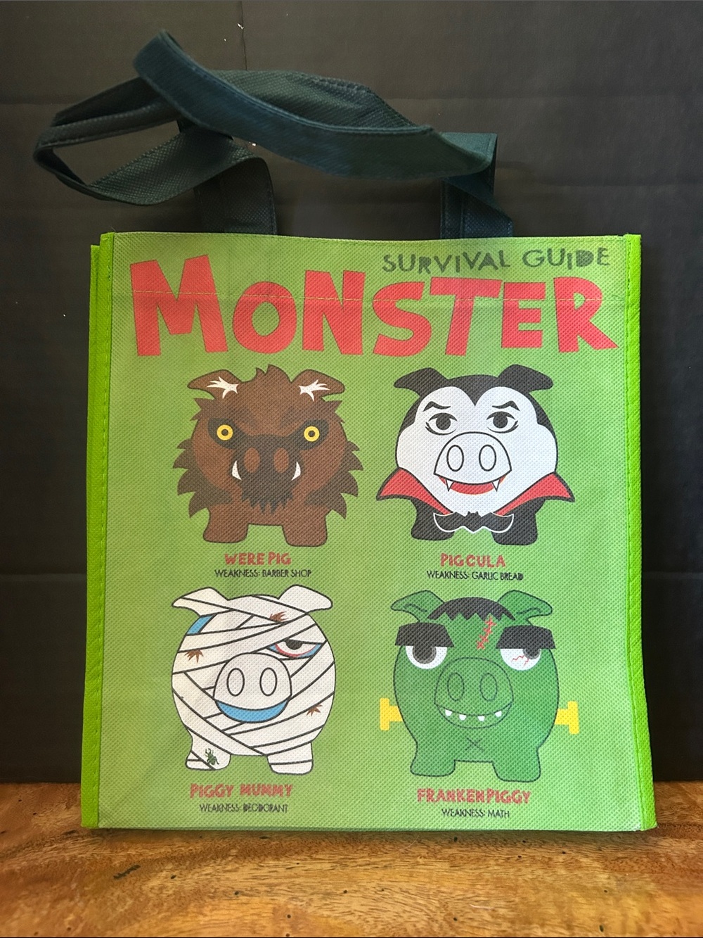 SURVIVAL GUIDE Monster Reusable Small Halloween Shopping Witty Tote Bag
